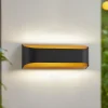 Lindby udendørs LED-væglampe Lenore, sort, metal, 36,5 cm