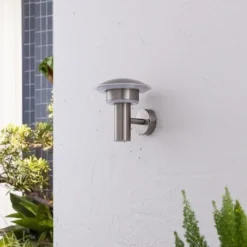 Lindby udendørs LED-væglampe Lillie, højde 19 cm, stål