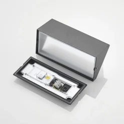 Lindby udendørs LED-væglampe Malim, 25 cm, antracit, IP65