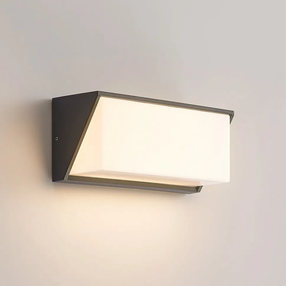 Lindby udendørs LED-væglampe Malim, 25 cm, antracit, IP65