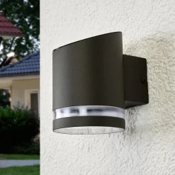 Lindby udendørs LED-væglampe Melinda, 9 cm, stål