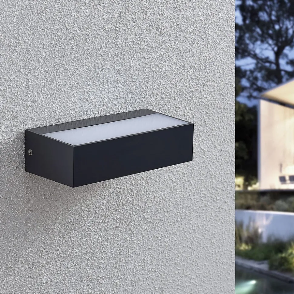 Lindby udendørs LED-væglampe Nienke, 17 cm, saltvandsresistent, IP65