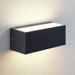 Lindby udendørs LED-væglampe Nienke, 23 cm, saltvandsresistent, IP65