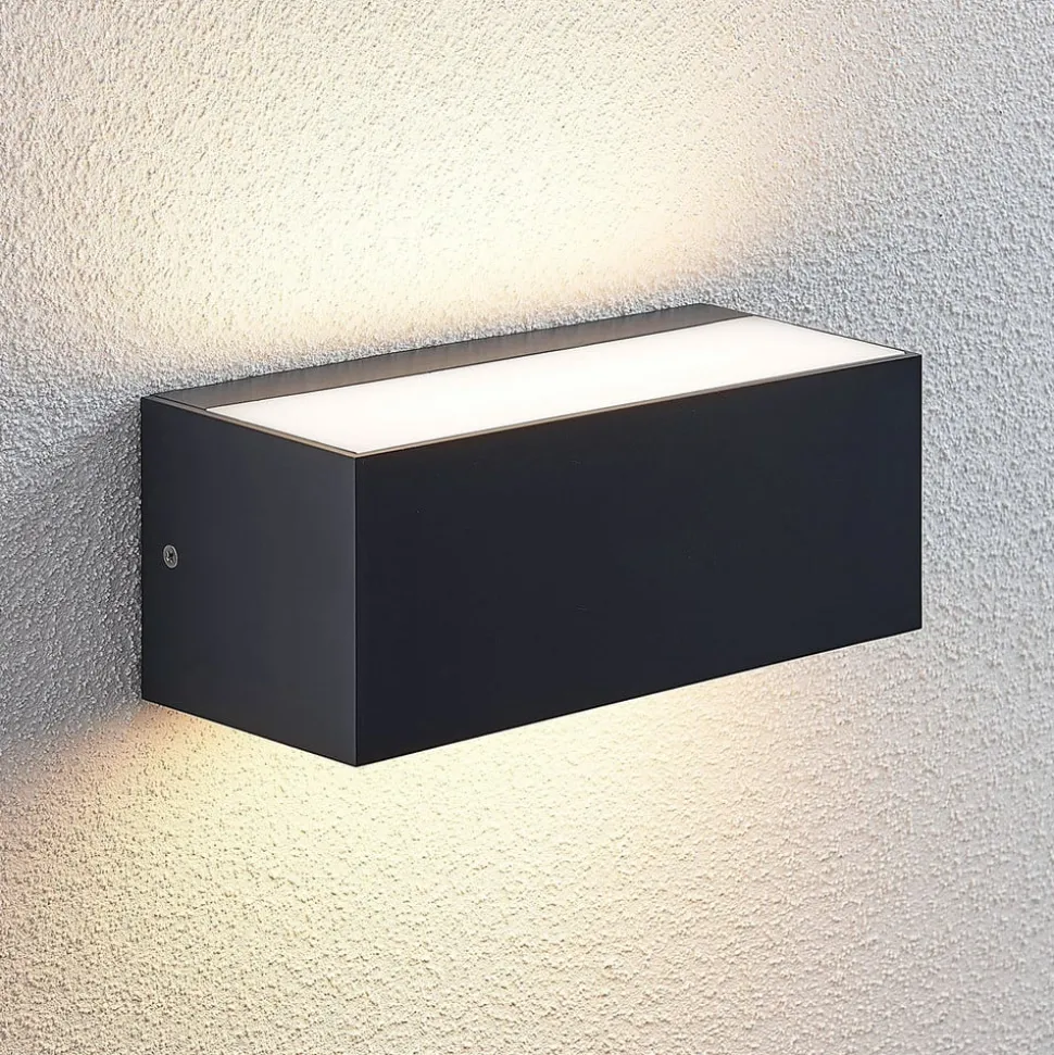 Lindby udendørs LED-væglampe Nienke, 23 cm, saltvandsresistent, IP65