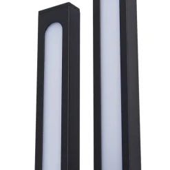 Lindby udendørs LED-væglampe Sakari, sort, aluminium, højde 59 cm