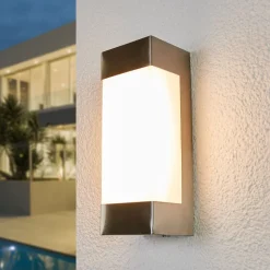 Lindby udendørs LED-væglampe Severina, stål, IP44