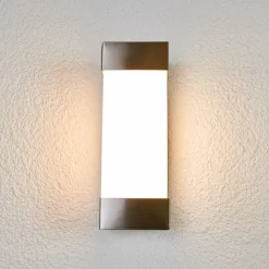 Lindby udendørs LED-væglampe Severina, stål, IP44