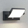Lindby udendørs LED-væglampe Sherin, antracit, sensor, IP54