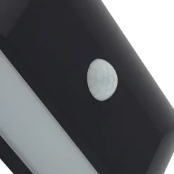 Lindby udendørs LED-væglampe Siana, sort, pc, sensor