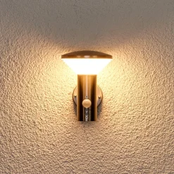 Lindby udendørs LED-væglampe Tiga, bevægelsessensor, IP44