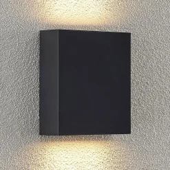 Lindby udendørs LED-væglampe Ugar, 13 cm, antracit, op/ned