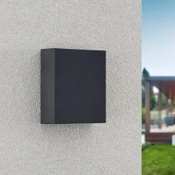 Lindby udendørs LED-væglampe Ugar, 13 cm, antracit, op/ned