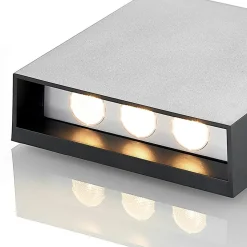 Lindby udendørs LED-væglampe Ugar, 13 cm, antracit, op/ned