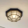 Lindby udendørs loftlampe Idril, antracit, metal, Ø 26,5 cm