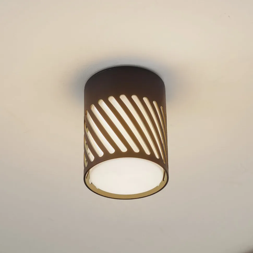 Lindby udendørs loftlampe Lurinda, 10,5 cm, sort, aluminium,