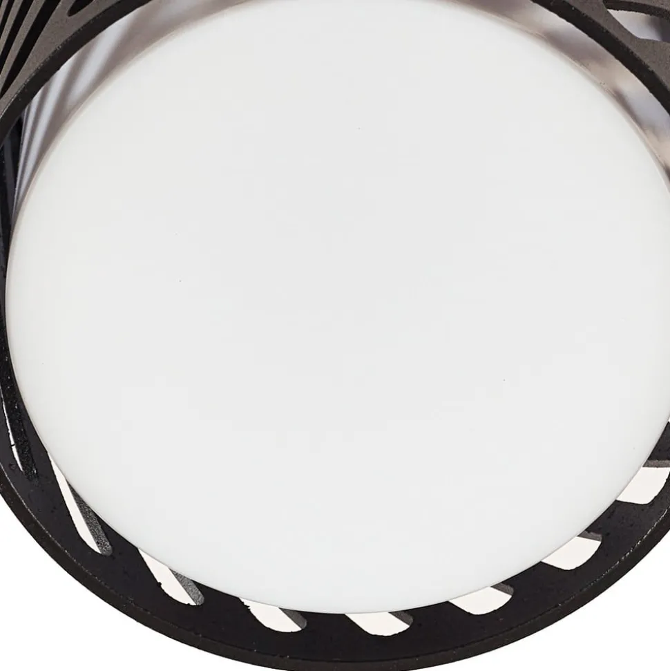 Lindby udendørs loftlampe Lurinda, 10,5 cm, sort, aluminium,