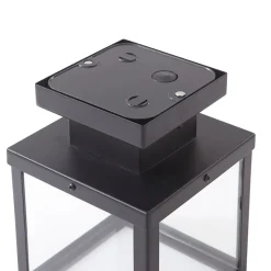 Lindby udendørs loftlampe Mandus, sort, stål, 22 cm