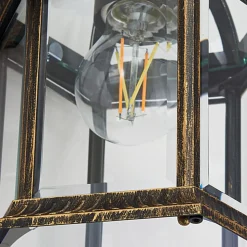 Lindby udendørs væglampe Adelisa, guld antik, aluminium, højde 39 cm