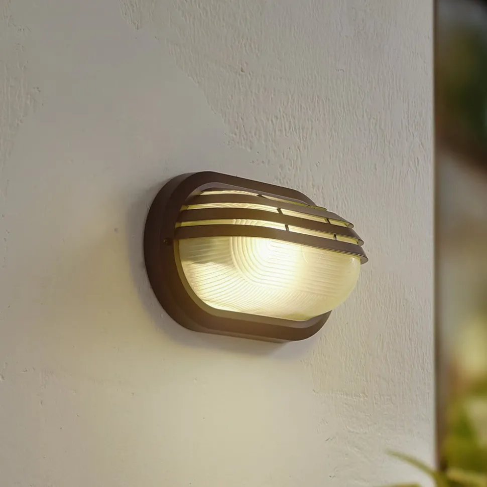 Lindby udendørs væglampe Adita, sort, ABS, højde 16,3 cm