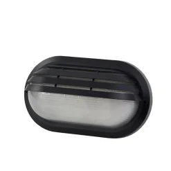 Lindby udendørs væglampe Adita, sort, ABS, højde 16,3 cm