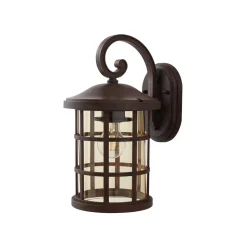 Lindby udendørs væglampe Ankea, rust/amber, 37 cm, IP23, E27