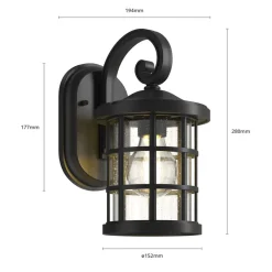 Lindby udendørs væglampe Ankea, sort, højde 28 cm, IP23, E27