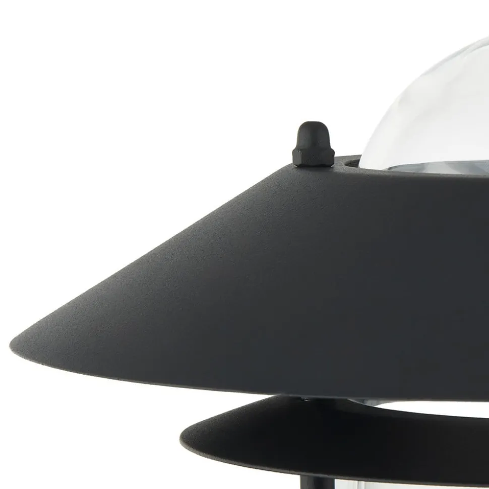 Lindby udendørs væglampe Belmiro, jern, 23,5 cm, E27, sort