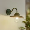 Lindby udendørs væglampe Bilma, grøn, glas, 29 cm høj