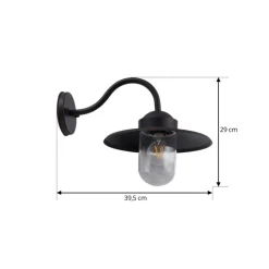 Lindby udendørs væglampe Bilma, rustfarvet, glas, 29 cm