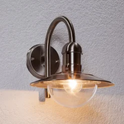 Lindby udendørs væglampe Damion, 30 cm, stål, E27, IP44