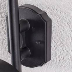 Lindby udendørs væglampe Daphne, sort, sensor, metal, E27