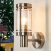Lindby udendørs væglampe Djori, aluminiumfarvet, stål, E27