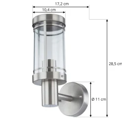 Lindby udendørs væglampe Djori, aluminiumfarvet, stål, E27