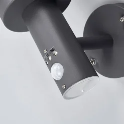 Lindby Udendørs væglampe Djori, Sensor, antracit, stål