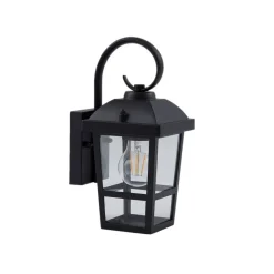 Lindby udendørs væglampe Eloane, sort, stål, 29 cm