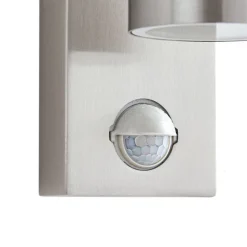 Lindby udendørs væglampe Eyrin, højde 22 cm, stål, sensor