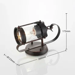 Lindby udendørs væglampe Farly, rustbrun, aluminium, 17 cm