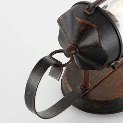 Lindby udendørs væglampe Farly, rustbrun, aluminium, 17 cm