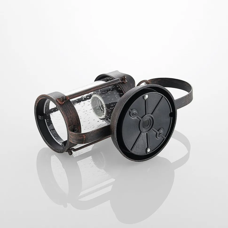 Lindby udendørs væglampe Farly, rustbrun, aluminium, 17 cm