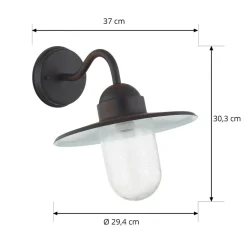 Lindby udendørs væglampe Filip, rustbrun, 30 cm, E27, IP44