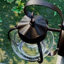 Lindby udendørs væglampe Gerlo, rustbrun, metal, 26 cm, E27