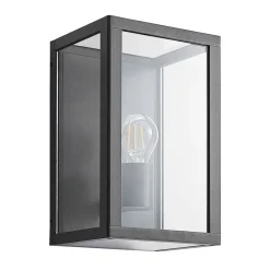 Lindby udendørs væglampe Giavanna, 28 cm, antracit, IP44, E27
