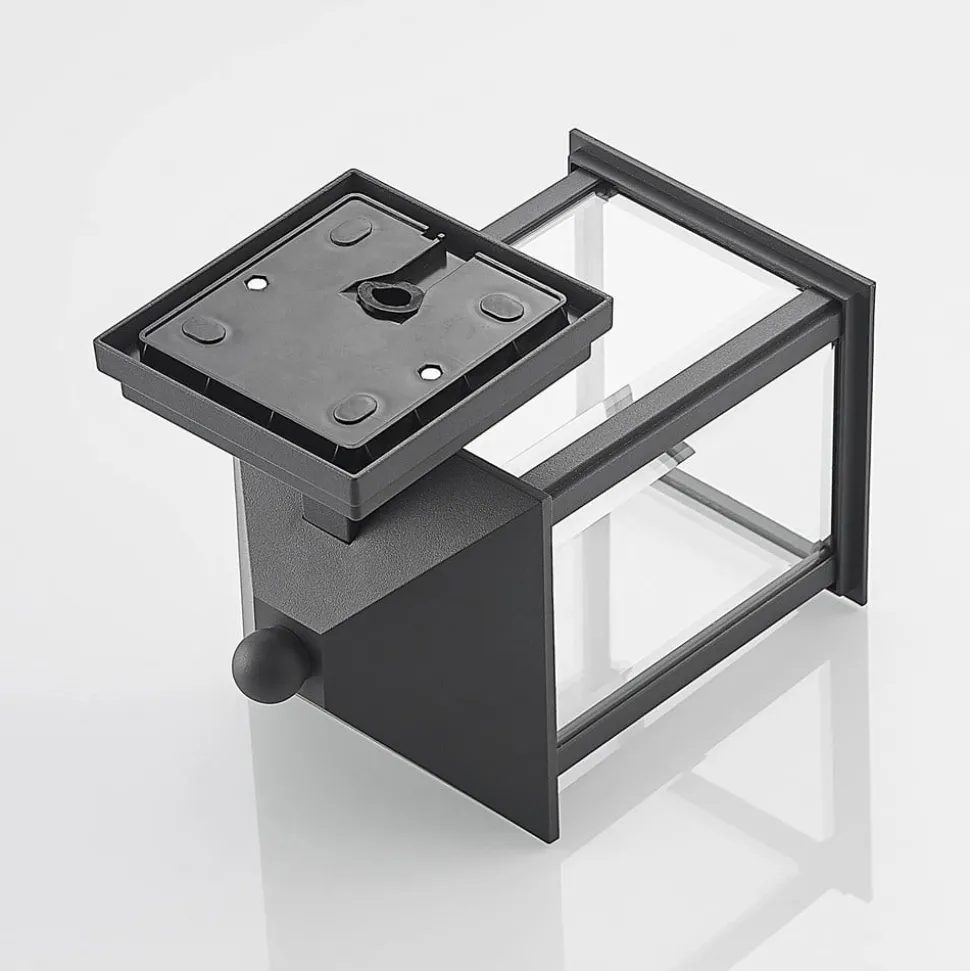 Lindby udendørs væglampe Giavanna, 23,3 cm, antracit, glas