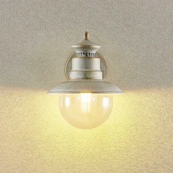 Lindby udendørs væglampe Gwendolyn, hvid antik, metal, 26 cm
