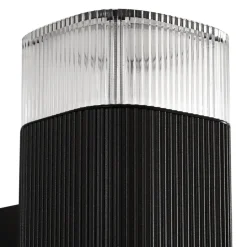 Lindby udendørs væglampe Halvar, sort, 24 cm, 2 x GU10, IP65
