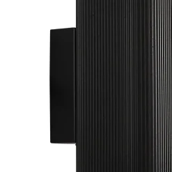 Lindby udendørs væglampe Halvar, sort, 20 cm, 2 x GU10, IP65