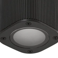 Lindby udendørs væglampe Halvar, sort, 20 cm, 2 x GU10, IP65