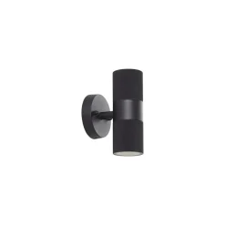 Lindby udendørs væglampe Jovane, sort, aluminium, 2 lyskilder