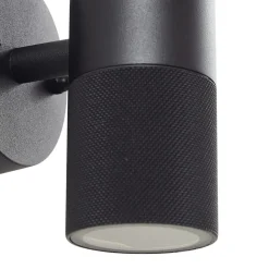 Lindby udendørs væglampe Jovane, sort, aluminium, 2 lyskilder