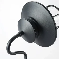 Lindby udendørs væglampe Kyan, højde 40 cm, sort, IP44, E27